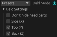 CWE Editor - Bald "Presets" mode