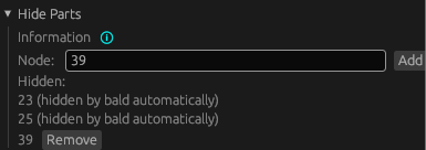 CWE Editor - Hide Parts Menu