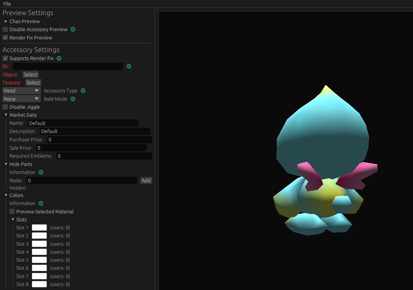 CWE Editor - Accessory Edit View