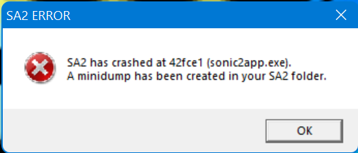 Crash Dialog