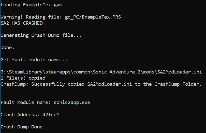 Crash Debug Console